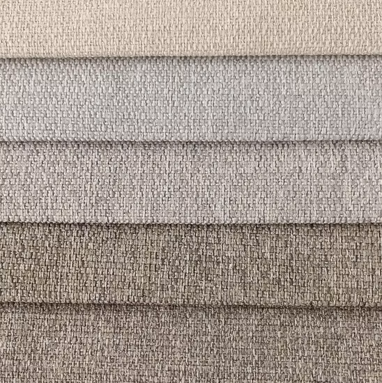Venta caliente 2022 Decoración Mercado mayorista Slub Effect Faux Lino Look Tela para muebles de sofá